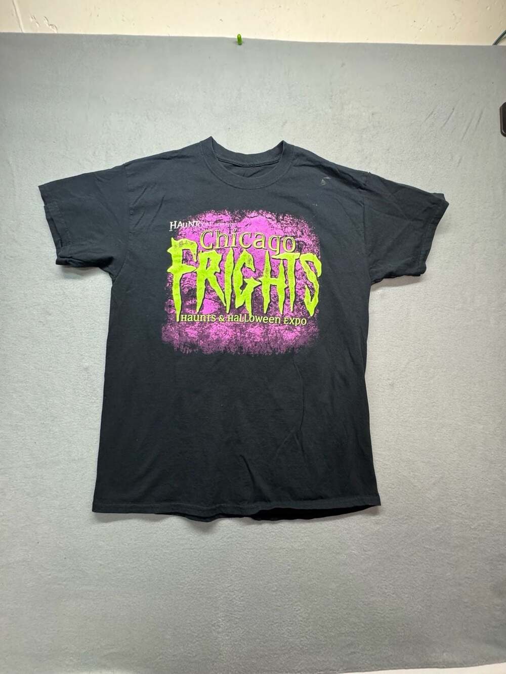 Hauntcon Chicago Frights T-Shirt Black Graphic Expo see details for sizing.